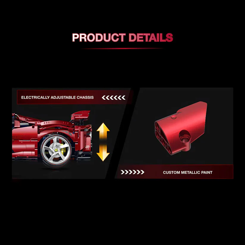 10623 HỘP LOGO RÁP XE HƠI MỞ CỬA 3639 MIẾNG TL 18 FALALI SPORTCAR SF90 (ĐỎ)
