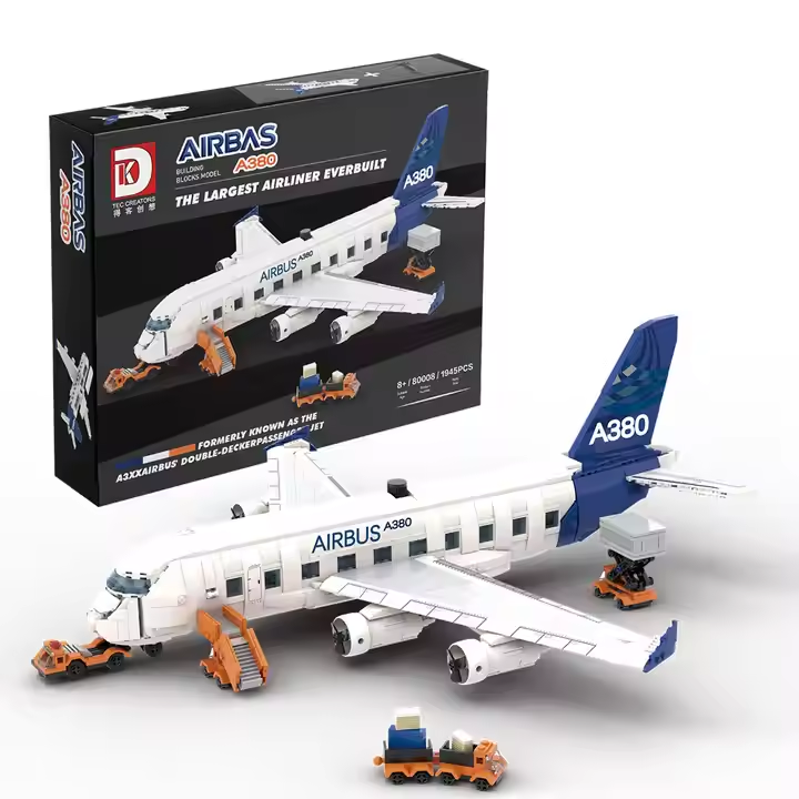 80008  HỘP LOGO RÁP MÁY BAY AIRBUS+ XE SÂN BAY AIRBAS A380