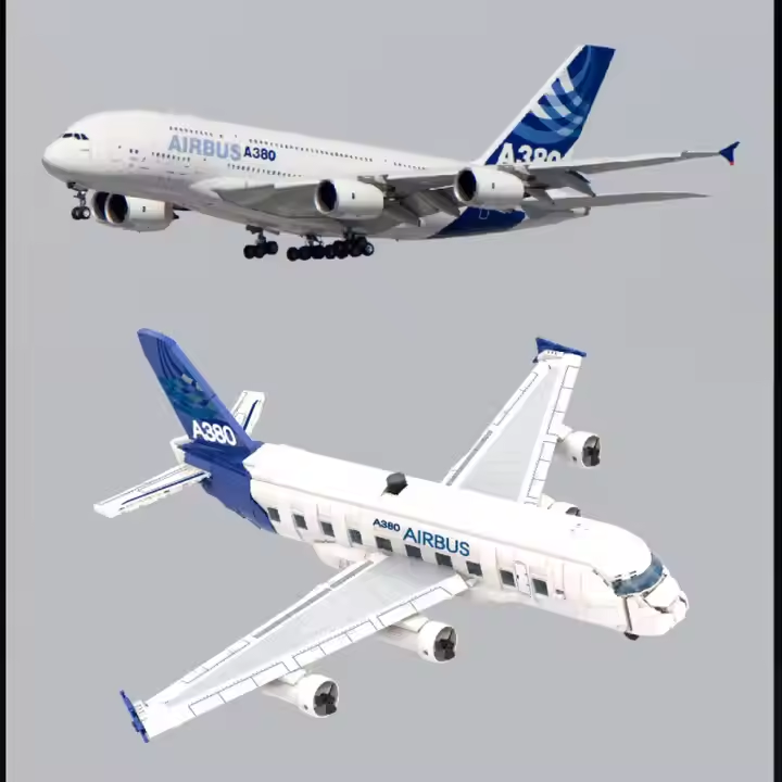 80008  HỘP LOGO RÁP MÁY BAY AIRBUS+ XE SÂN BAY AIRBAS A380