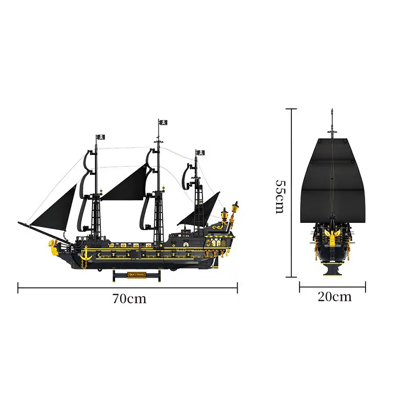 FC6010  HỘP LOGO RÁP TÀU BUỒM ĐEN 2076 MIẾNG  BLACK FEABL