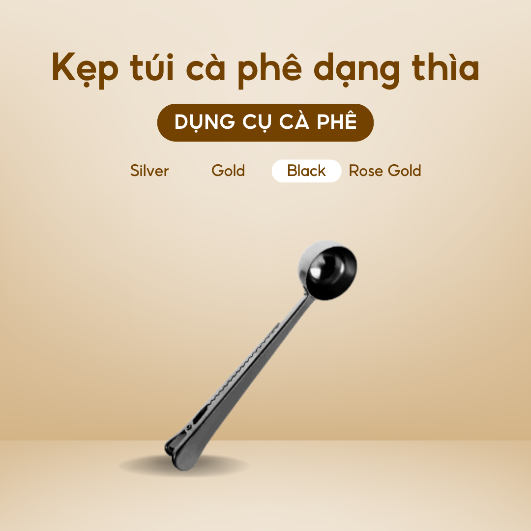 Kẹp miệng túi cà phê có thìa đa năng
