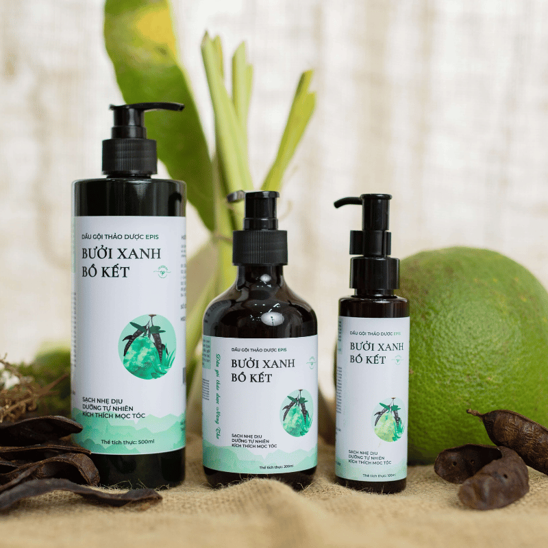 Combo Tóc khỏe mọc nhanh Epis (Dầu gội Bưởi xanh 500ml + kem xả 300ml + xịt bưởi 100ml)