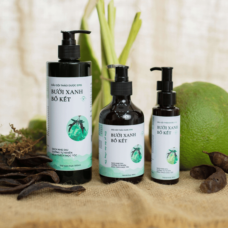 Combo Tóc khỏe mọc nhanh Epis (Dầu gội Bưởi xanh 500ml + kem xả 300ml + xịt bưởi 100ml)