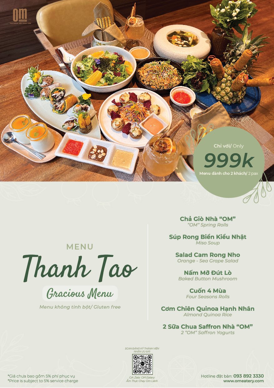 🌹 Menu Thực Dưỡng - Không tinh bột