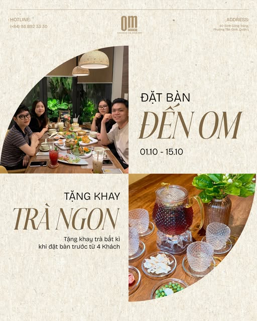 ✨ ĐẶT BÀN TRƯỚC – NHẬN NGAY KHAY TRÀ ĐẶC BIỆT TỪ OM EATERY ✨