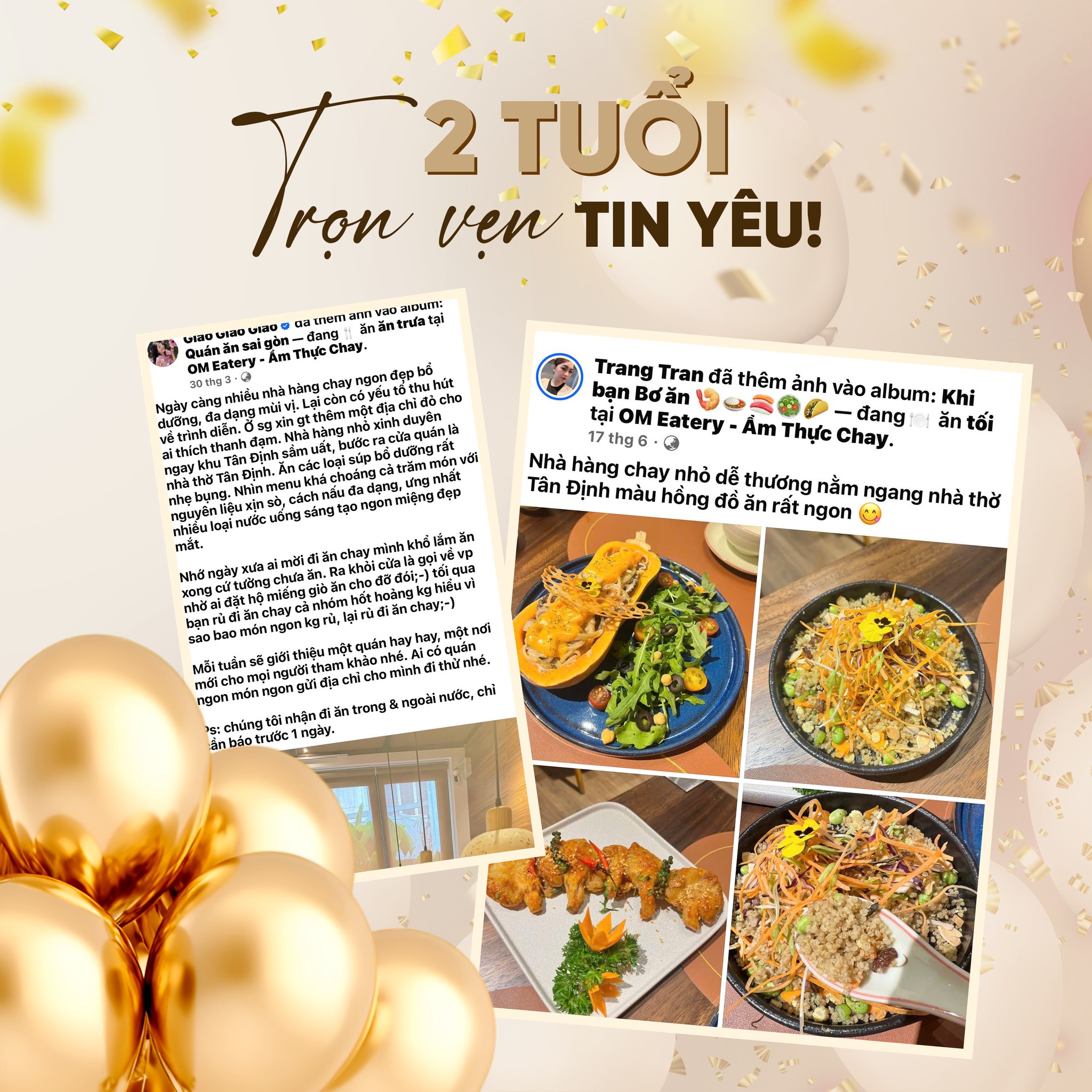 🎉 OM EATERY TRÒN 2 TUỔI – LỜI CẢM ƠN GỬI ĐẾN QUÝ KHÁCH 🎉