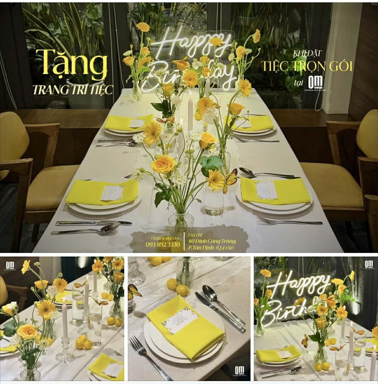 🌿 ĐẶT TIỆC TRỌN GÓI - TẶNG GÓI TRANG TRÍ ĐỘC QUYỀN TẠI OM EATERY 🌿