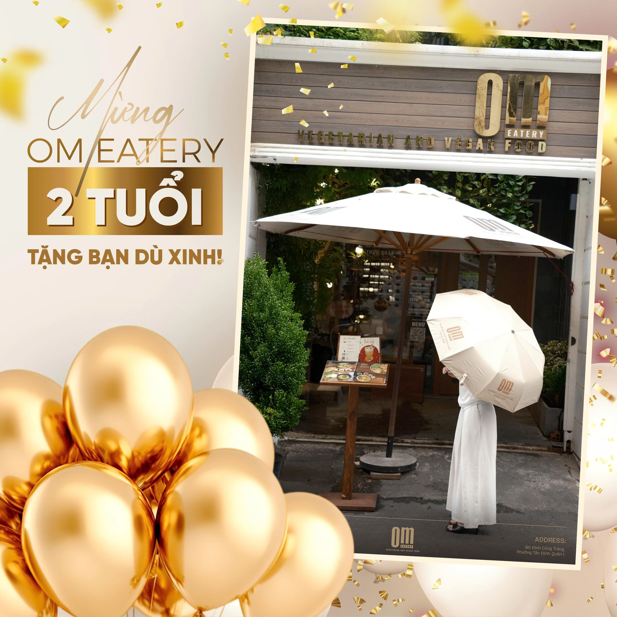 🎉 OM EATERY TRÒN 2 TUỔI – MỪNG SINH NHẬT, TẶNG DÙ XINH! ☂️
