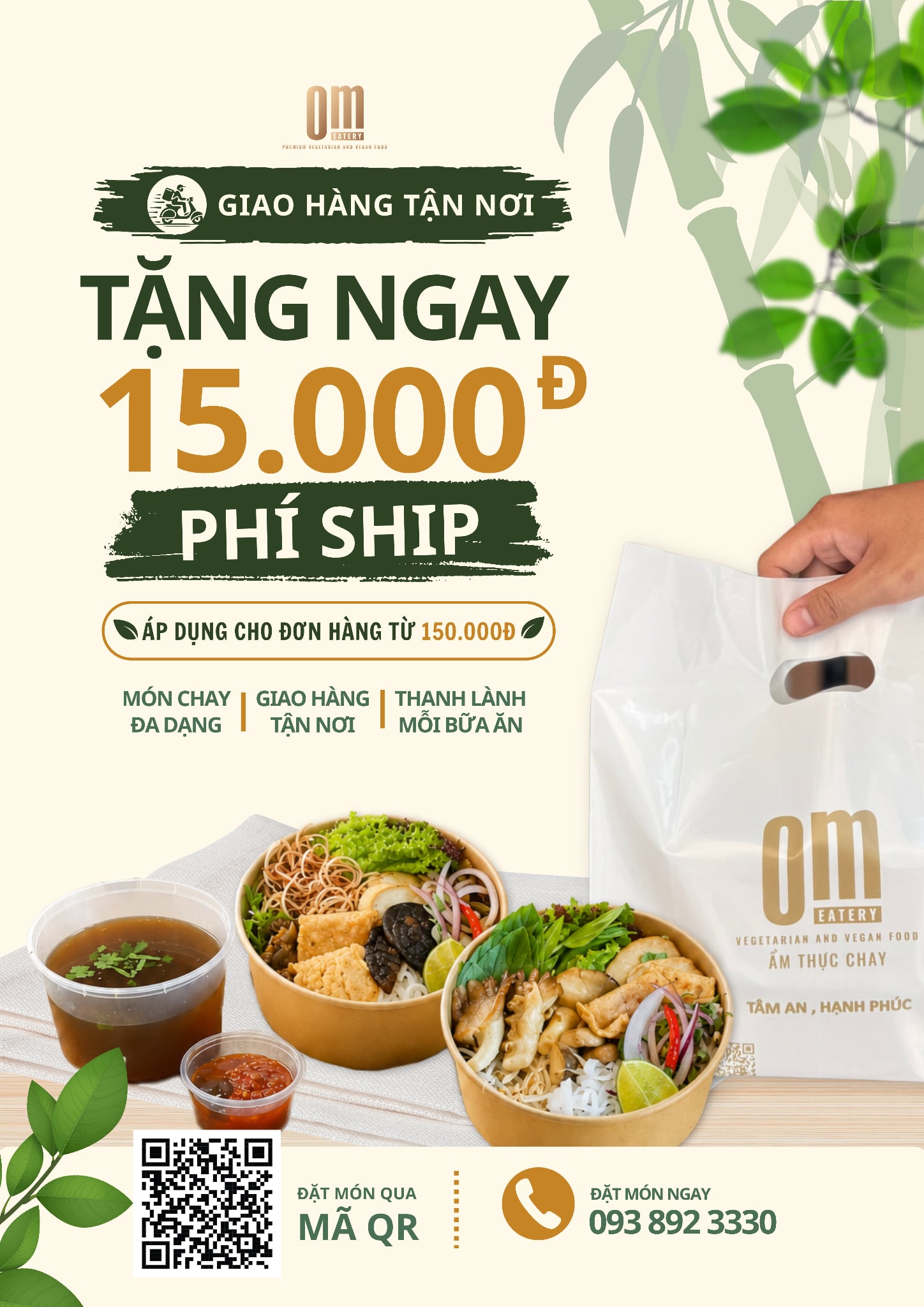 **NẮNG GẮT HAY MƯA RÀO – BỮA CHAY THANH LÀNH, ĐỂ OM EATERY GIAO TẬN NƠI!**