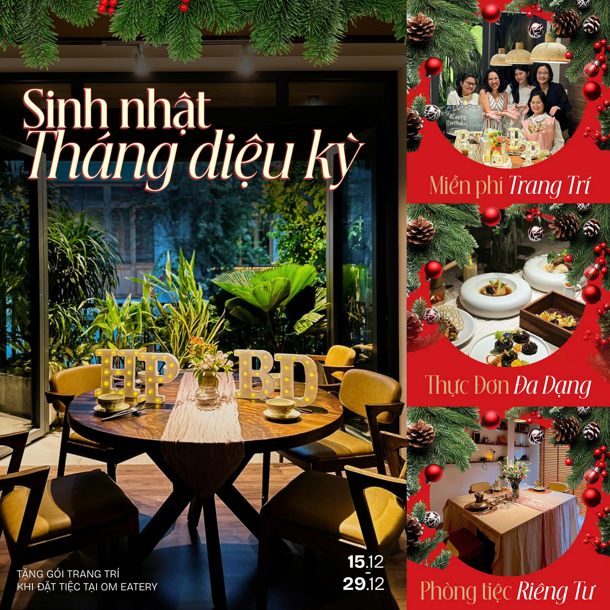 Ưu đãi đặc biệt mùa Giáng Sinh | Trải nghiệm tiệc chay ấm áp & tinh tế tại OM Eatery