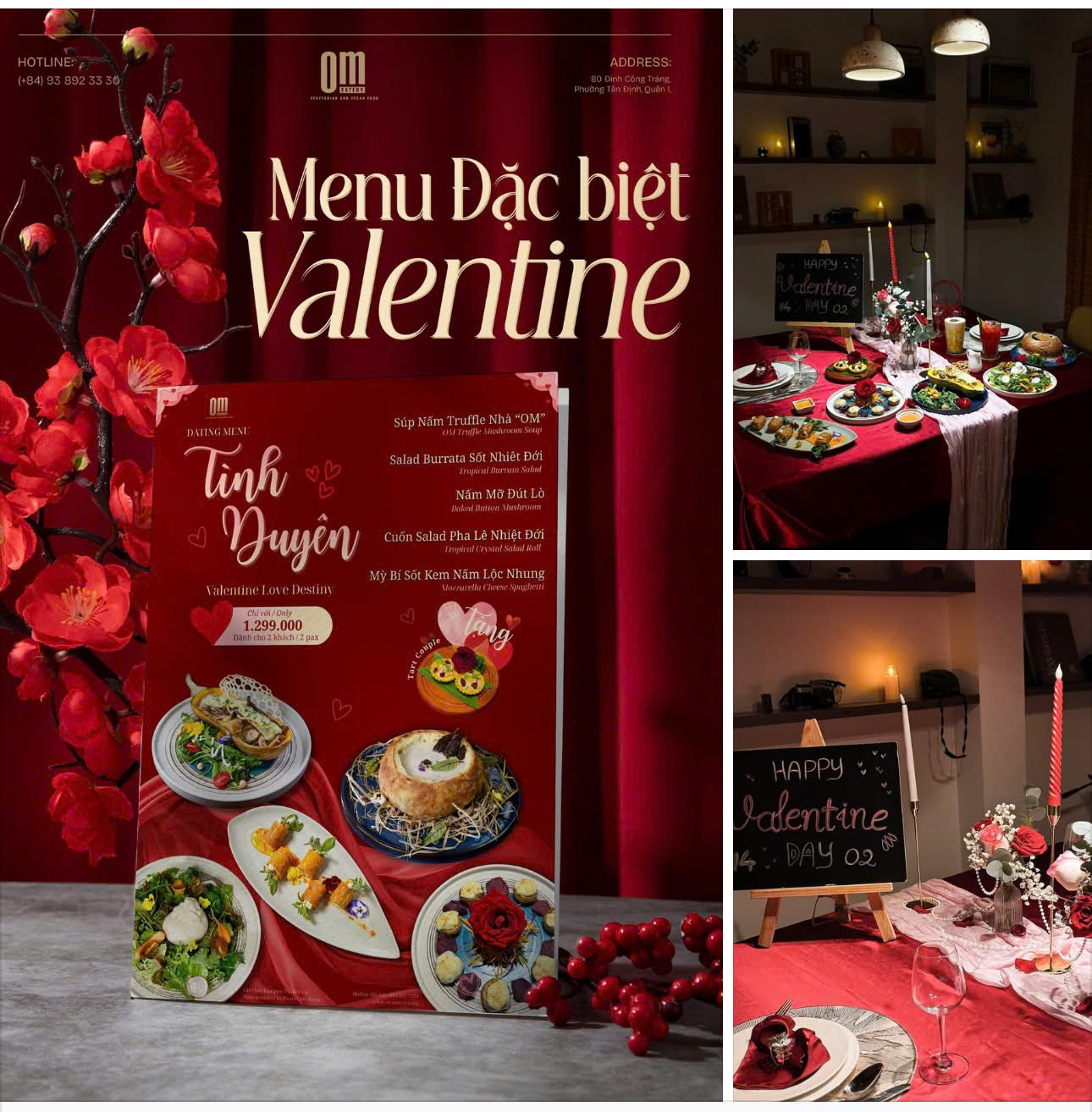 💖 MENU HẸN HÒ VALENTINE ĐẶC BIỆT – TẶNG SET UP BÀN LÃNG MẠN 💖