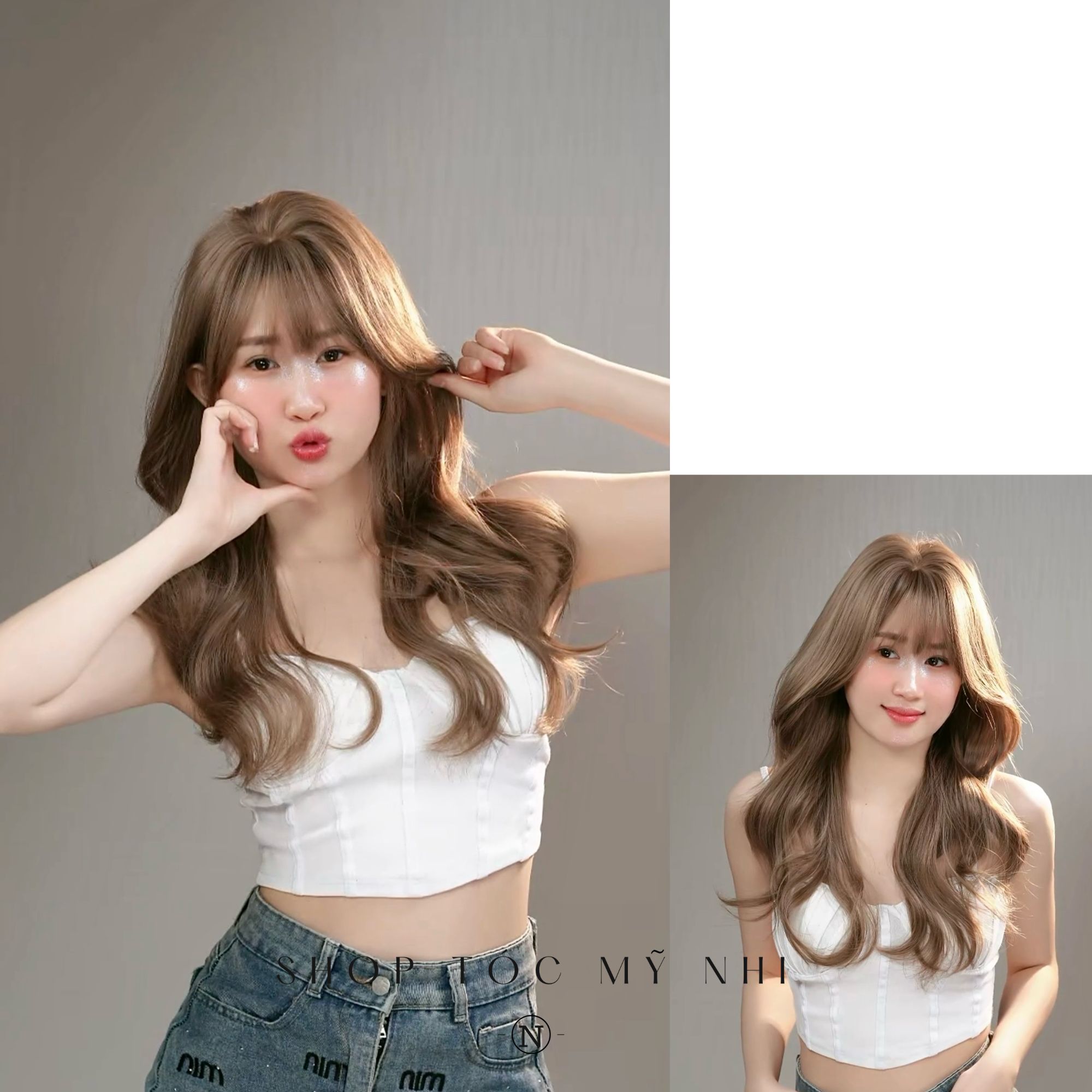 Tóc Giả Dệt Kim Mái Thưa Xoăn Layer CH007 50cm