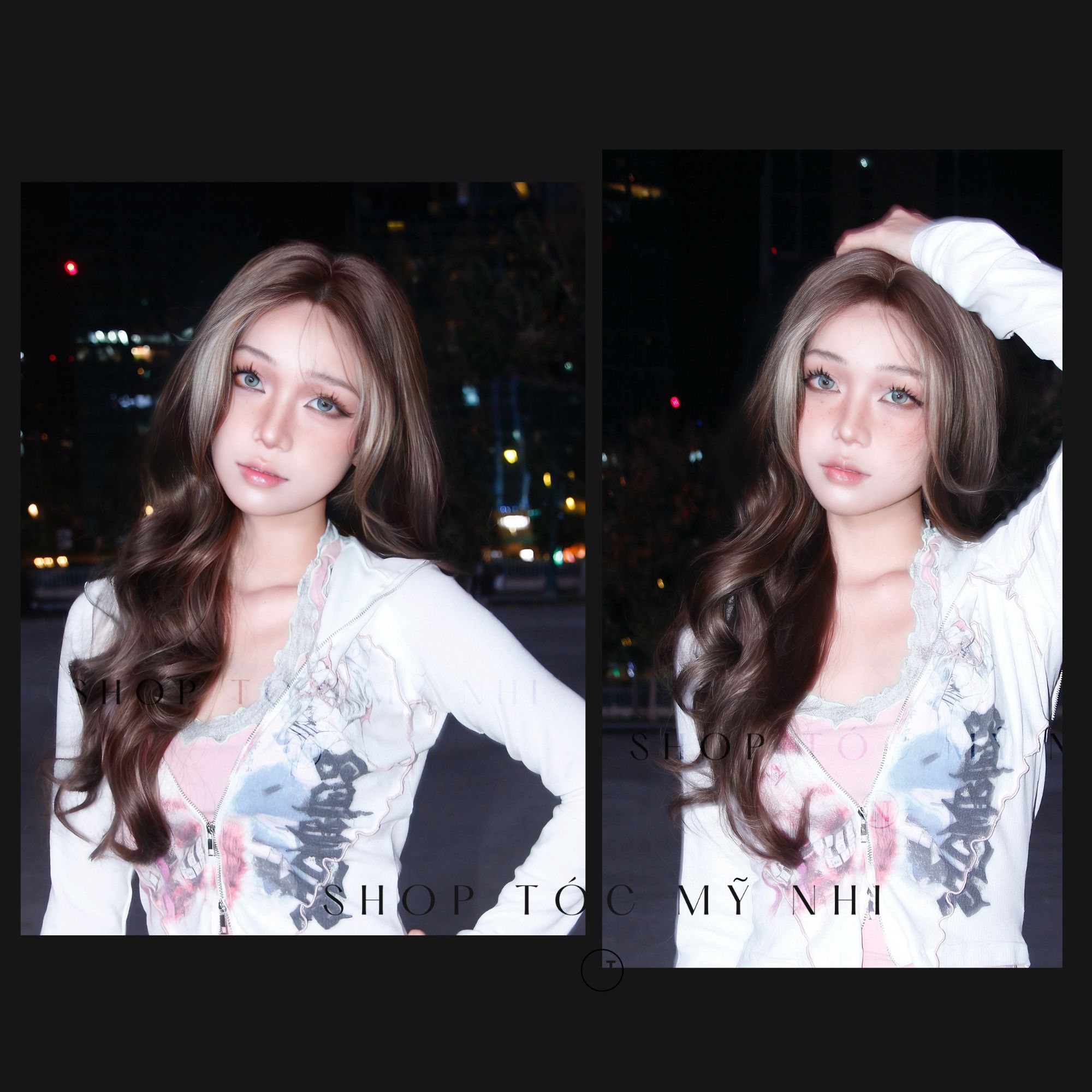 Tóc Giả Dệt Kim Hai Mái Bay Xoăn Layer NY01 Hai Mái Bay Xoăn Layer