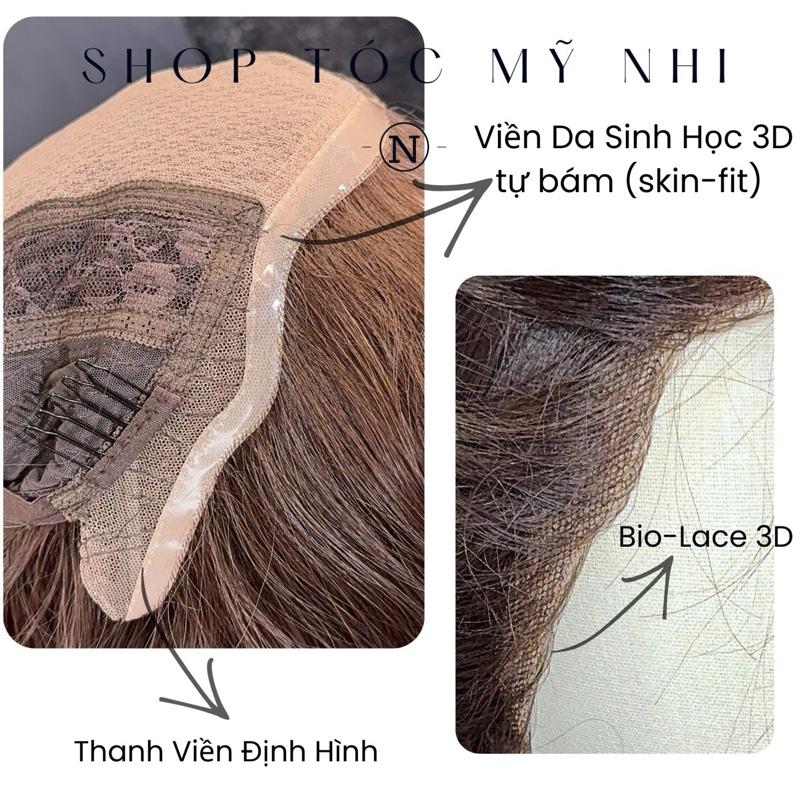 Tóc Giả Bio-Lace 3D Mái Thưa Xù Sóng BL03 độ dài 60cm (Viền Da Sinh Học Skin-Fit)