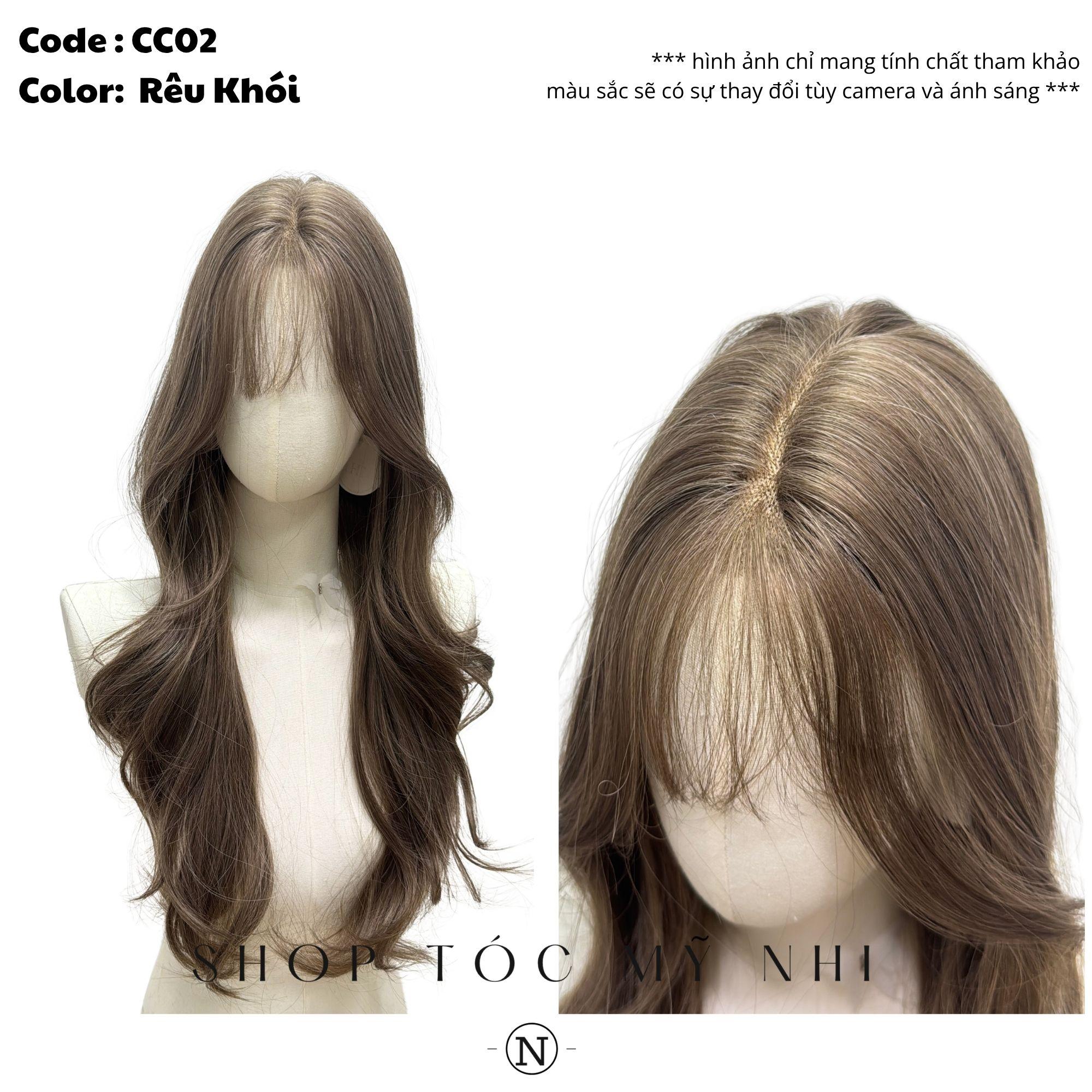 Siêu Da Đầu Tóc Giả Lưới T Mái Thưa Xoăn Layer CC02 60cm