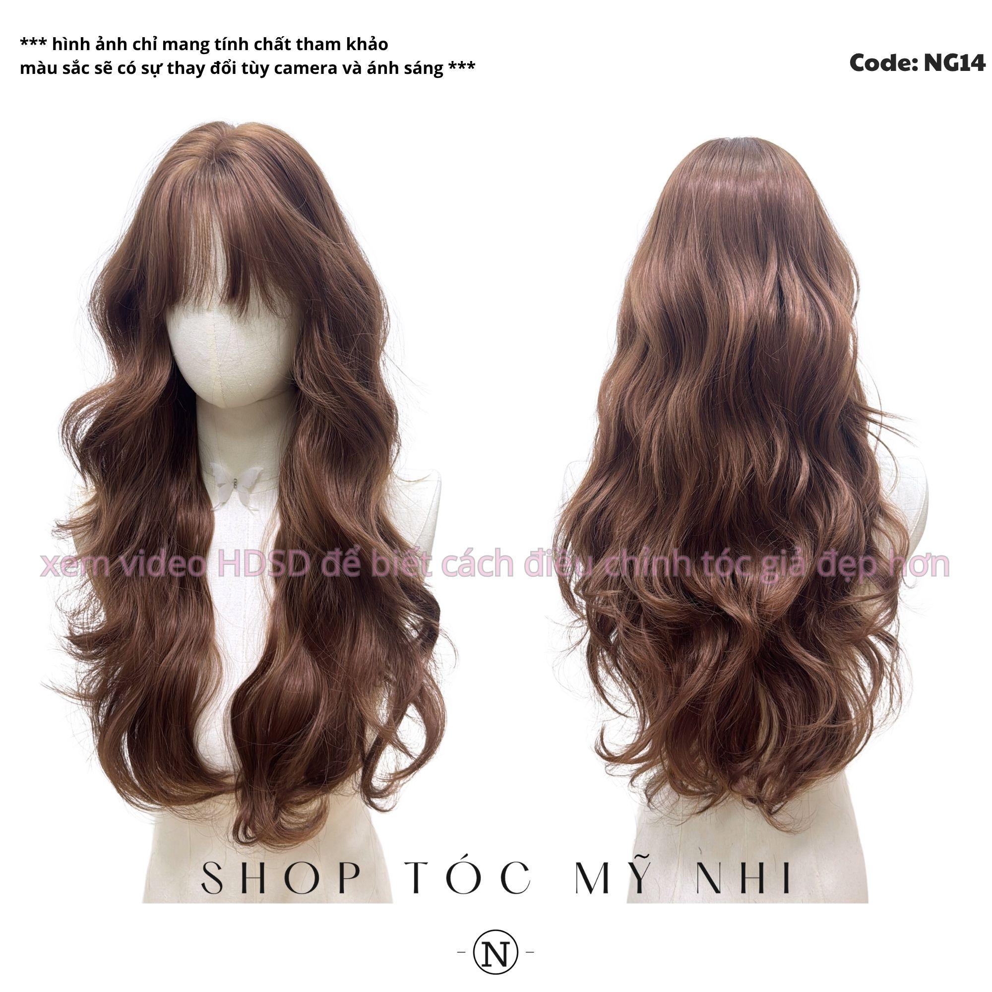 Tóc Giả Dệt Kim Xoăn Hàn Mái Thưa NG14 dài 60cm