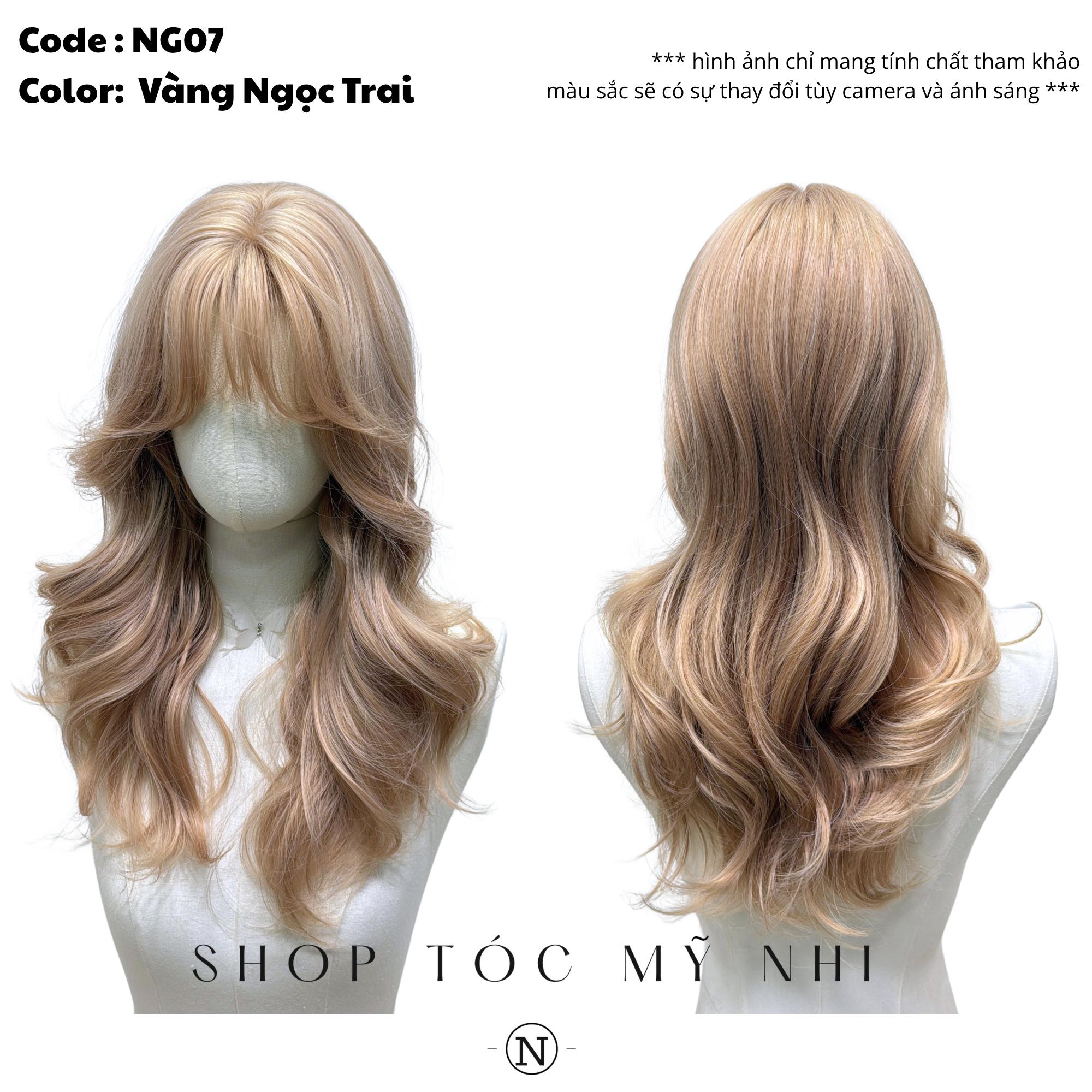 Tóc Giả Da Đầu Dệt Kim Xoăn Layer Mái Thưa NG07 dài 45cm