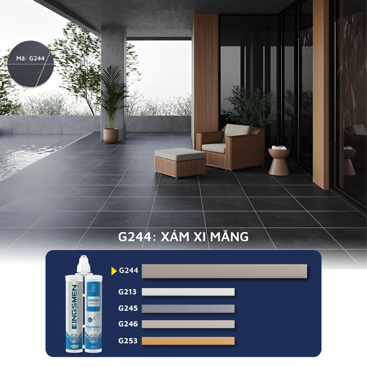 Keo Ron Gạch Kingsmen G9000 Chuyên Dụng Hồ Bơi .
