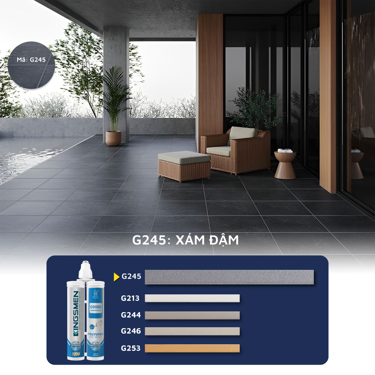 Keo Ron Gạch Kingsmen G9000 Chuyên Dụng Hồ Bơi .
