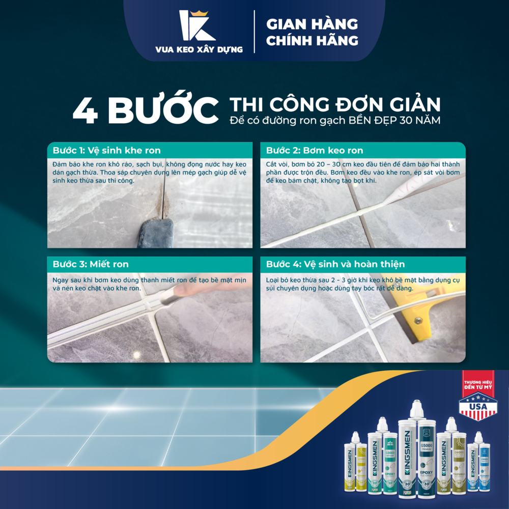 Dụng Cụ Sủi Keo Ron - Keo Ron Gạch Kingsmen