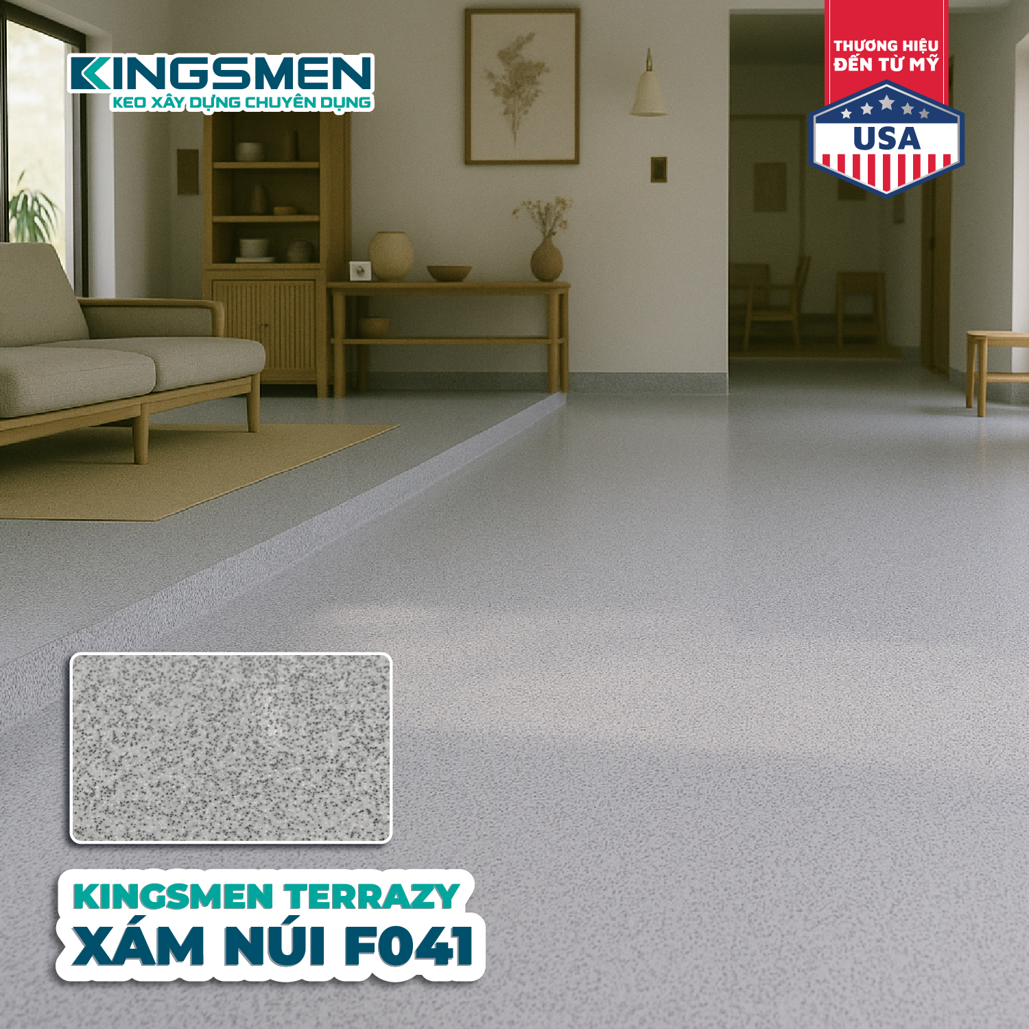 [1KG] Kingsmen Terrazy - Sàn tự phẳng thông minh thế hệ mới