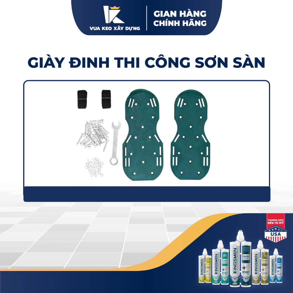 Giày đinh guốc đinh thi công sàn sơn epoxy thi công chống thấm, sơn sàn tự san phẳng