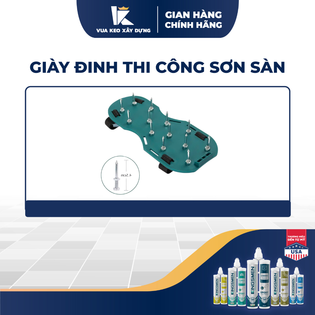 Giày đinh guốc đinh thi công sàn sơn epoxy thi công chống thấm, sơn sàn tự san phẳng