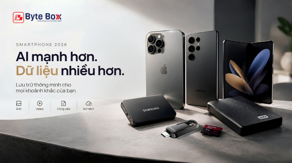 Smartphone 2026: Apple, Samsung, Google và cuộc đua AI, camera, lưu trữ