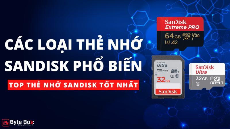 Các loại thẻ nhớ Sandisk phổ biến. TOP thẻ nhớ Sandisk tốt nhất