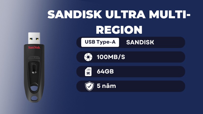 USB 3.0 SanDisk Ultra Multi-Region SDCZ48 64GB 100MB/s SDCZ48-064G-U46