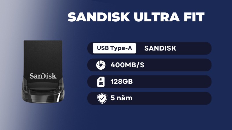 USB 3.1 Gen 1 Sandisk Ultra Fit SDCZ430 128GB 400MB/s SDCZ430-128G-G46