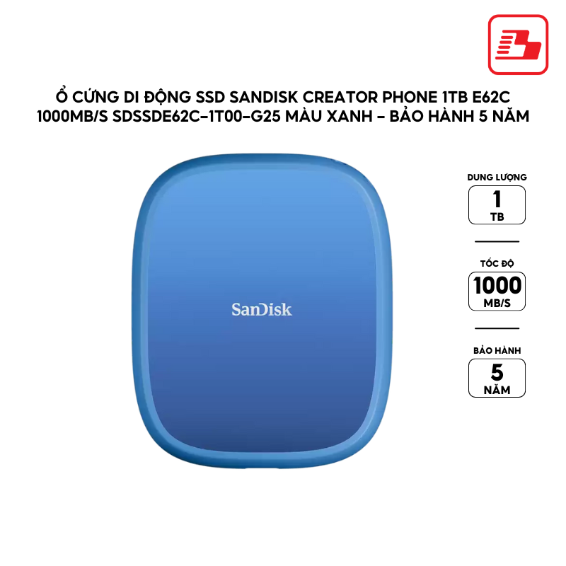 Ổ cứng di động SSD SanDisk Creator Phone 1TB E62C 1000MB/s