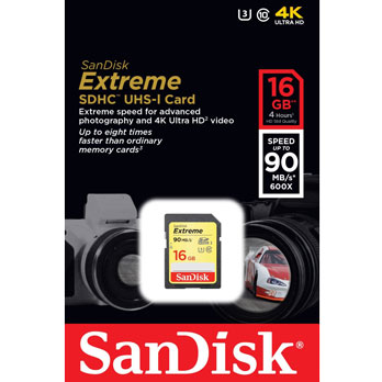 Thẻ nhớ SD Sandisk Extreme 16GB 90MB/s SDSDXNE-016G-GNCIN - Bảo hành trọn đời