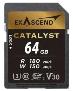Thẻ nhớ SDXC Exascend Catalyst 64GB Class 10 V30 U3 UHS-I upto 180MB/s EX64GSDU1- Bảo hành 5 năm