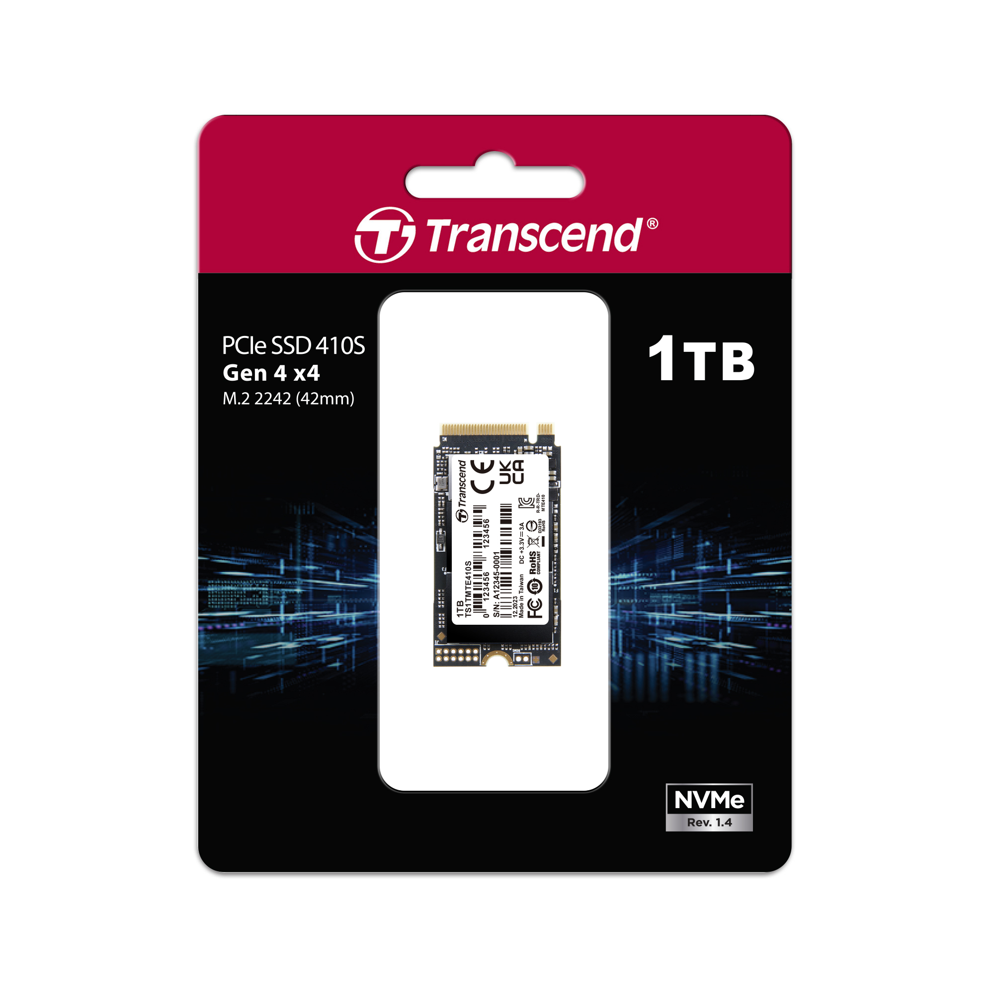 Ổ cứng gắn trong SSD Transcend TS1TMTE410S 1TB M.2 2242 NVMe PCIe Gen4x4 R/W 5000/3500 MB/s - Bảo Hành 5 năm