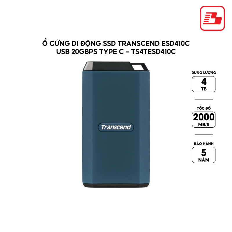 Ổ cứng di động SSD Transcend ESD410C 4TB 2000MB/s TS4TESD410C - Bảo hành 5 năm