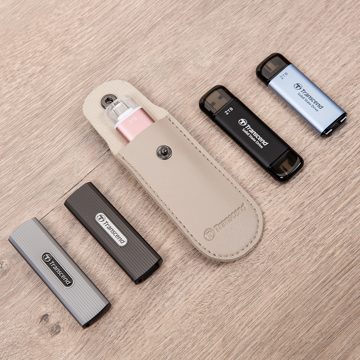 Ổ cứng di động SSD Transcend ESD300 2TB 1050MB/s Hồng TS2TESD300P - Bảo hành 5 năm