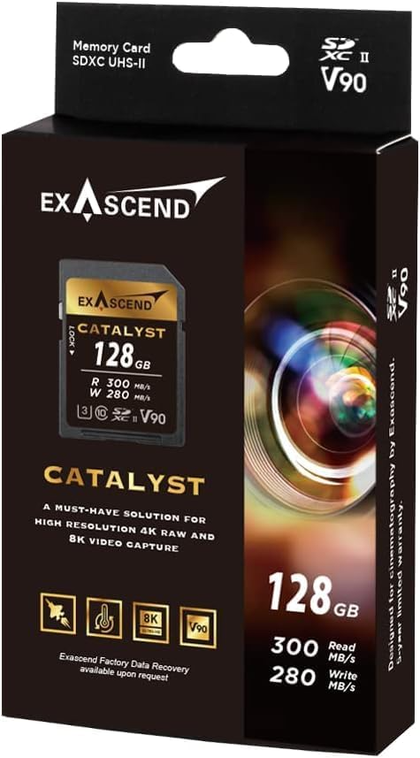 Thẻ Nhớ SDXC Exascend Catalyst 256GB C10 U3 V90 UHS-II SD upto 300MB/s EX256GSDU2 - Bảo hành 5 năm