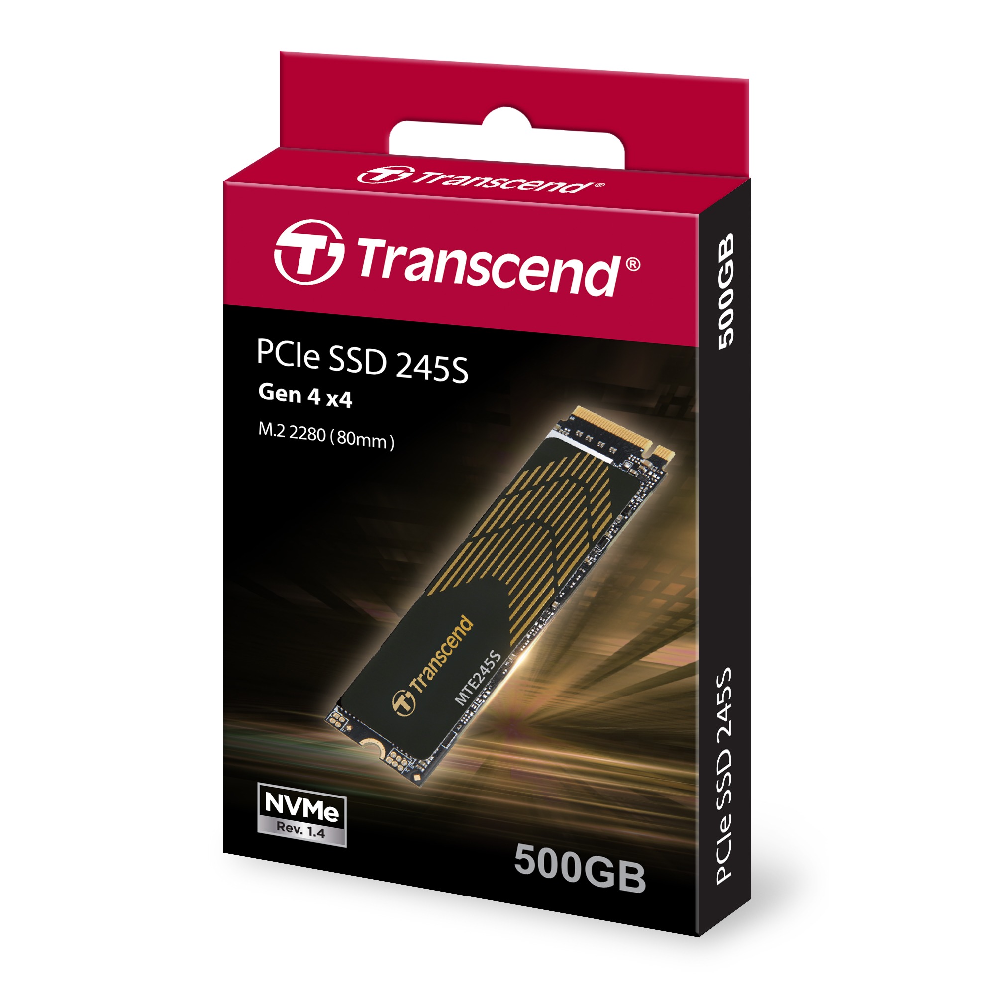 Ổ cứng gắn trong 500GB SSD245S M.2 2280, NVMe PCIe Gen4 x4, Transcend (up to R/W: 4800/2800MB/s) - Bảo Hành 5 năm