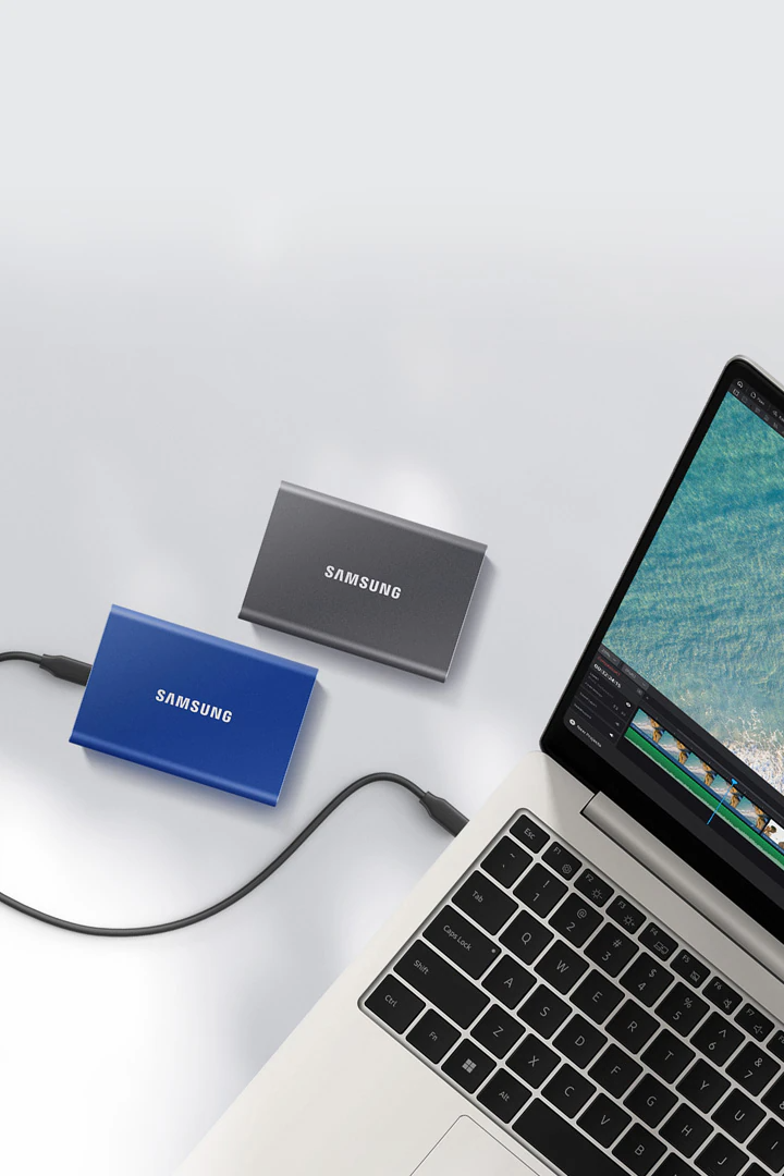 Ổ cứng di động SSD Samsung T7 Portable 1TB 1050MB/s Xám Titan MU-PC1T0T/WW - Bảo hành 3 năm