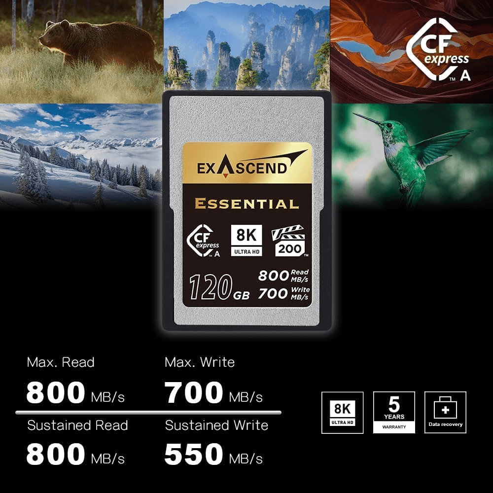 Thẻ Nhớ CFexpress Type A Exascend Essential 240GB upto 800MB/s EXPC3EA240GB - Bảo hành 5 năm