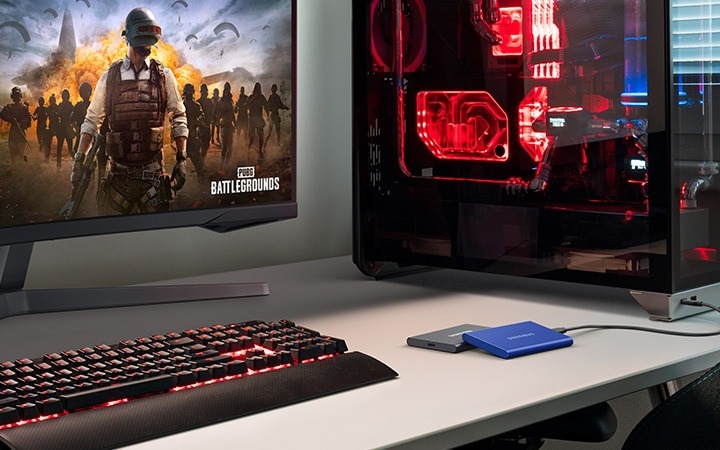 Ổ cứng di động SSD Samsung T7 Portable 2TB 1050MB/s Xanh Indigo MU-PC2T0H/WW - Bảo hành 3 năm