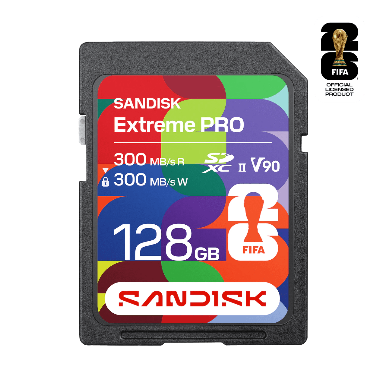 Thẻ nhớ SDXC SanDisk FIFA World Cup 2026 128GB V90 U3 UHS-II 300MB/s SDSDXDM-128G-GN4IH  - Bảo hành 7 năm