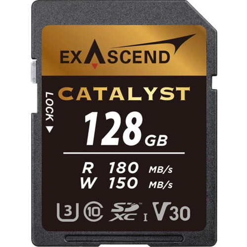 Thẻ nhớ SDXC Exascend Catalyst 128GB Class 10 V30 U3 UHS-I upto 180MB/s EX128GSDU1- Bảo hành 5 năm