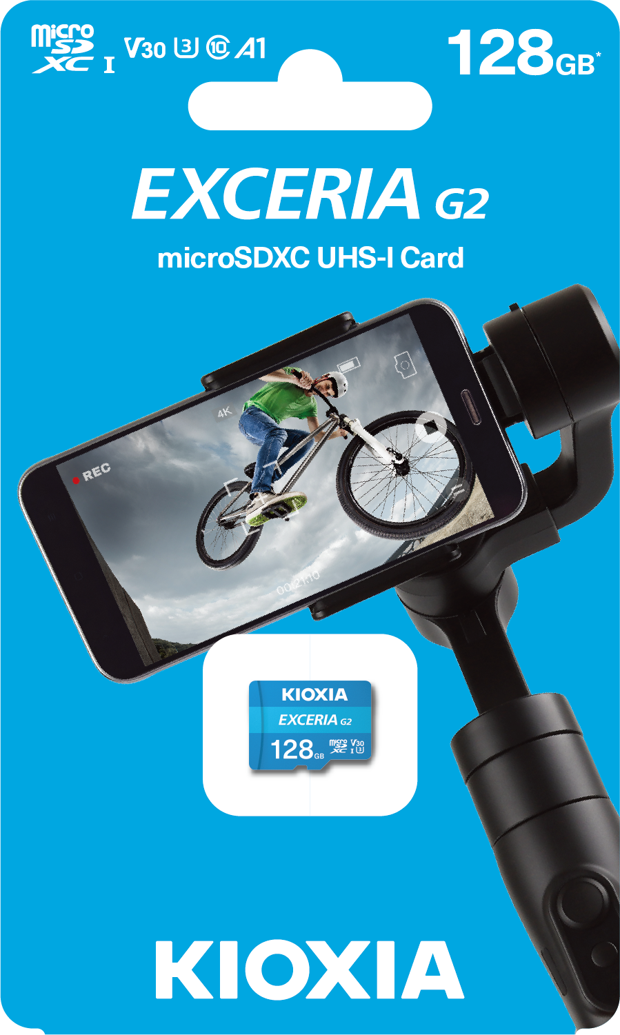 Thẻ nhớ MicroSD KIOXIA EXCERIA 128GB C10 UHS-I U3 V30 A1 upto 100MB/s LMEX2L128GG4 - Bảo hành 5 năm
