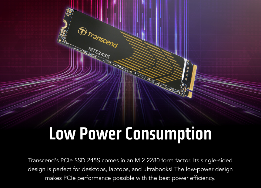 Ổ cứng gắn trong SSD Transcend TS500GMTE245S 500GB M.2 2280 NVMe PCIe Gen3x4 3D TLC R/W 3200/1900MB/s - Bảo Hành 5 năm