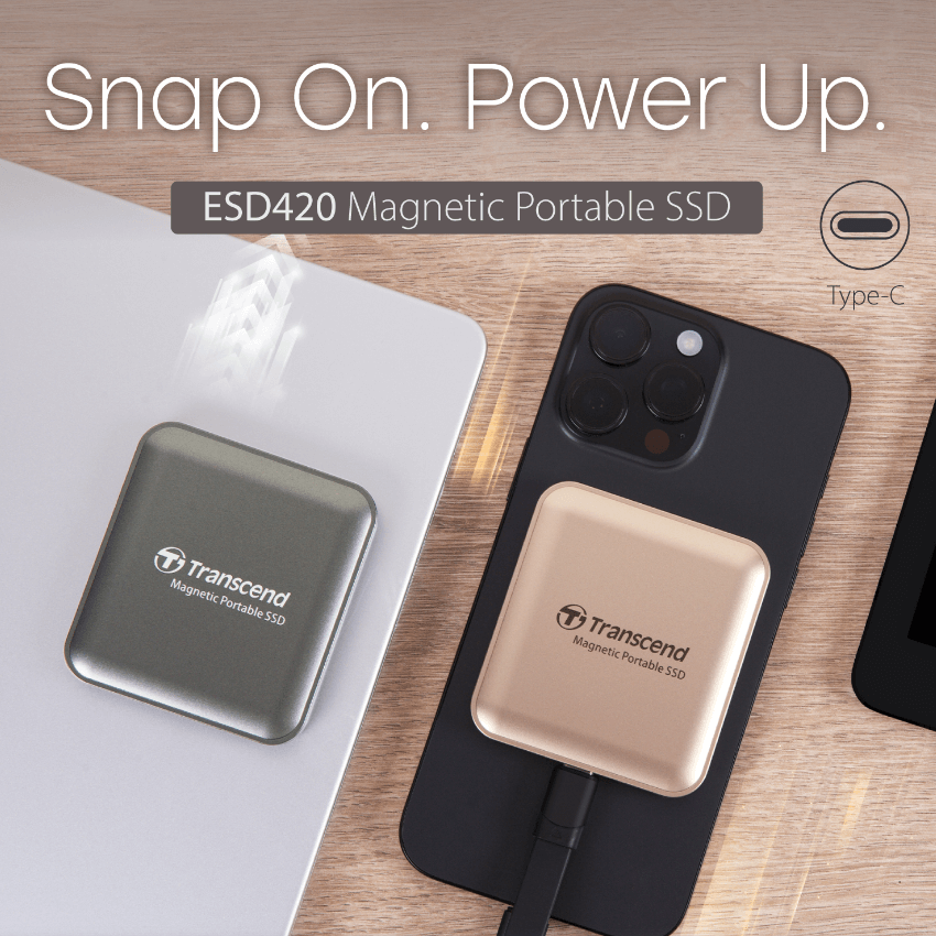 Ổ cứng di động SSD Transcend Magsafe 2TB 2500MB/s màu vàng Gold TS2TESD420G- Bảo hành 5 năm