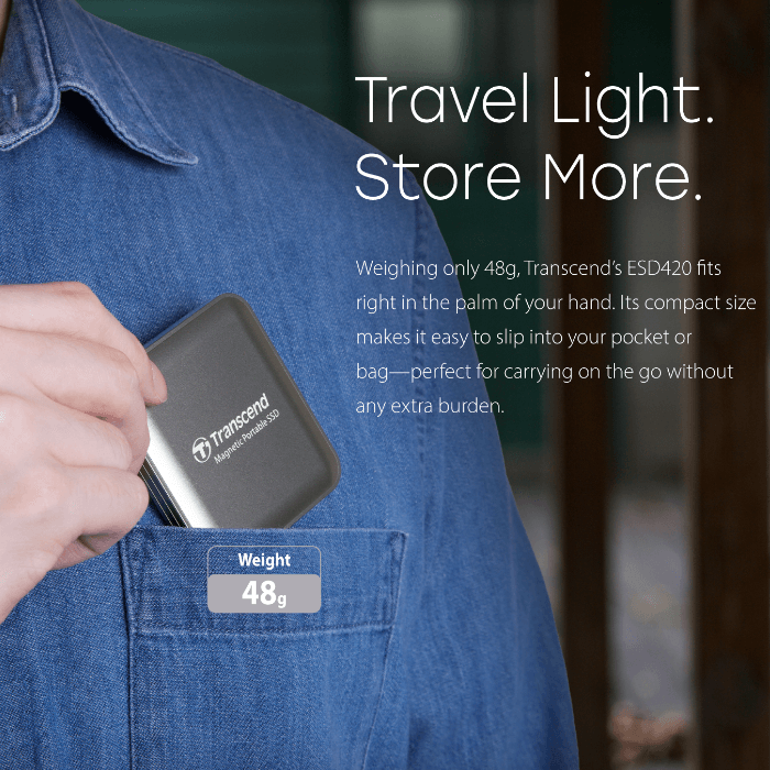 Ổ cứng di động SSD Transcend Magsafe 4TB 2500MB/s màu vàng Gold TS4TESD420G - Bảo hành 5 năm