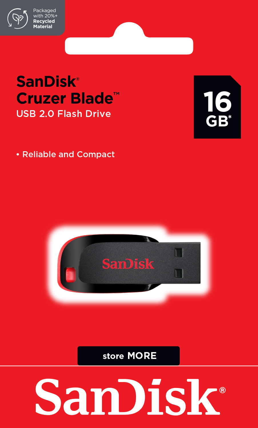 USB 2.0 SanDisk Cruzer Blade SDCZ50 16GB 20MB/s SDCZ50-016G-B35 - Bảo hành 5 năm