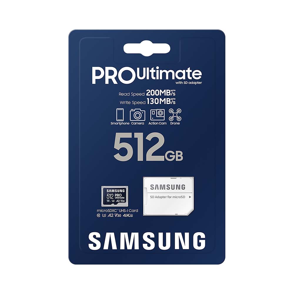 Thẻ nhớ microSD Samsung PRO Ultimate UHS-I 512GB kèm đầu đọc 3.0 upto 200MB/s MB-MY512SB/WW - Bảo hành 10 năm